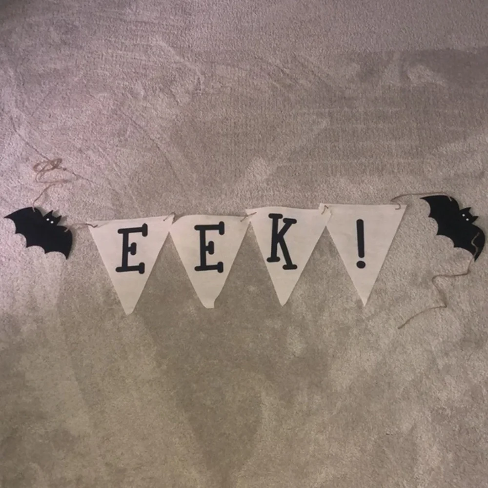 EEK Halloween‎ Burlap Flag Garland Banner 7 Ft Bats